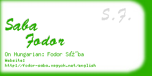 saba fodor business card